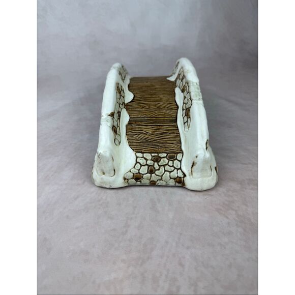 Vintage Lefton Christmas Village Colonial Village Decorative Stone Bridge - Picture 8 of 9